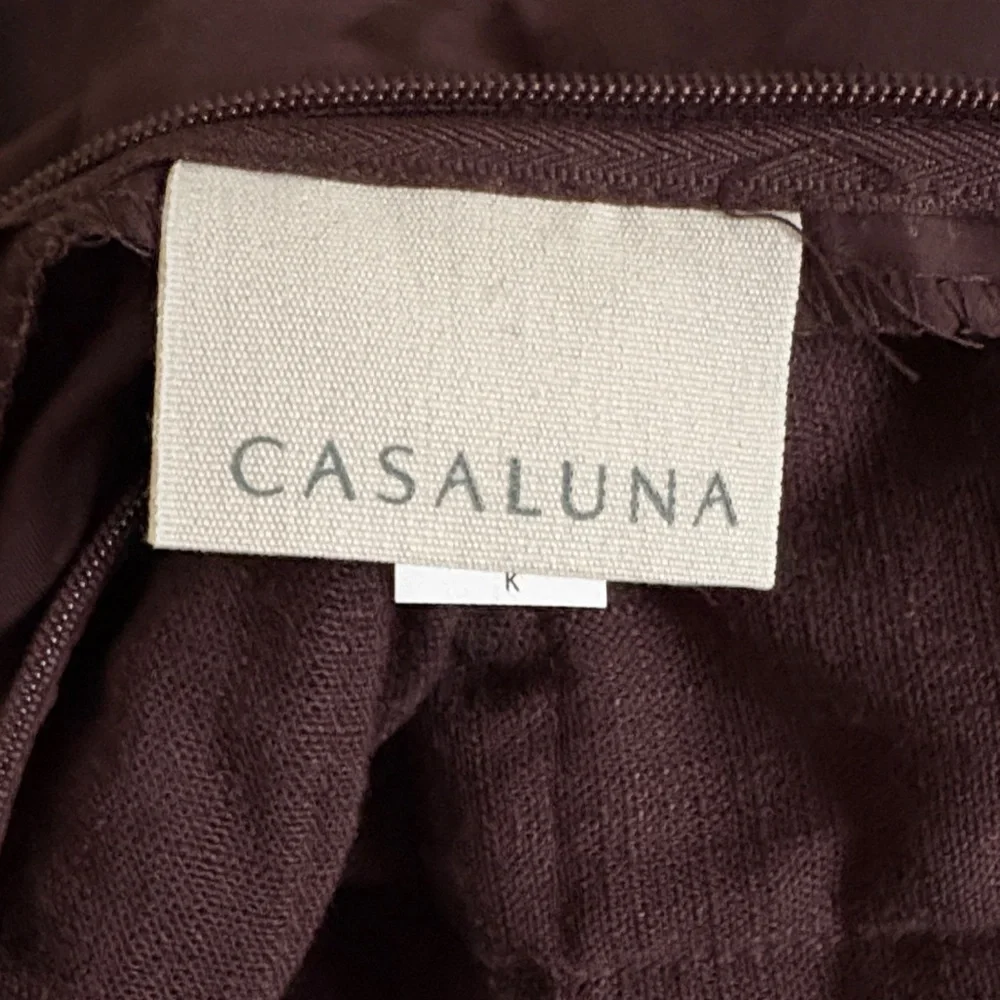 Casaluna dark fig king heavyweight linen blend quilted pillow sham New